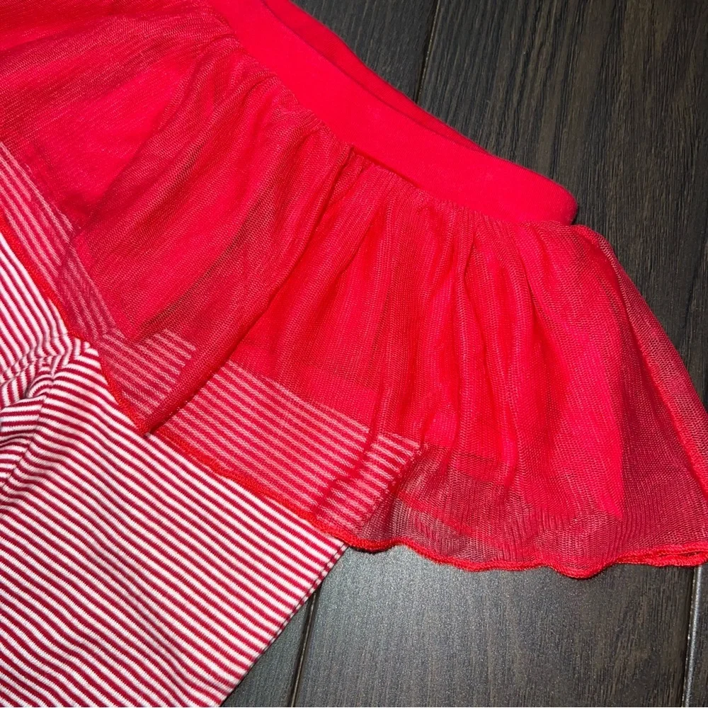 Carter's Baby Girls Red Striped Tutu Leggings, Size 9M